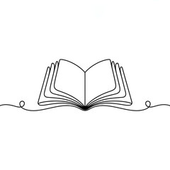 open book on white background