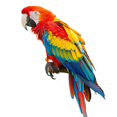 Fototapeta premium Vibrant macaw perched, colorful plumage