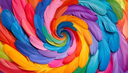 Fototapeta premium Colorful spiral feather design