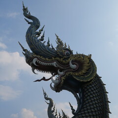 Beautiful art in the Blue Temple in Chiang Rai in northern Thailand