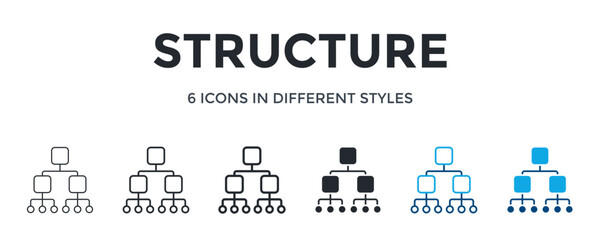 Structure Icon In Different Style Vector Illustration. Designed In Thin Line, Regular Line, Bold Line, Glyph, Color Line, And Color Glyph Style Can Be Used For Web