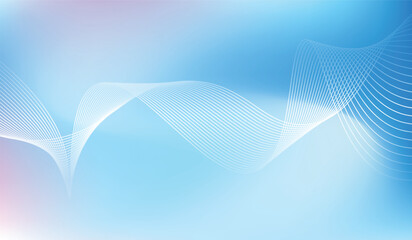 Abstract blue gradient background with sparkling wavy lines. Minimal background.