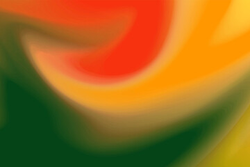 A colorful abstract image with radiant curves of red, orange, green, and yellow, forming a smooth transition and immersive depth.