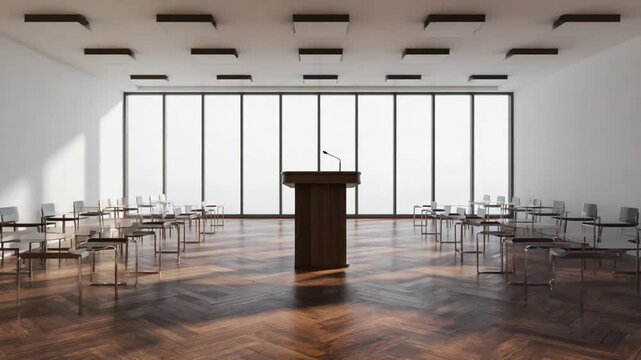 Lectern for making a presentation.
