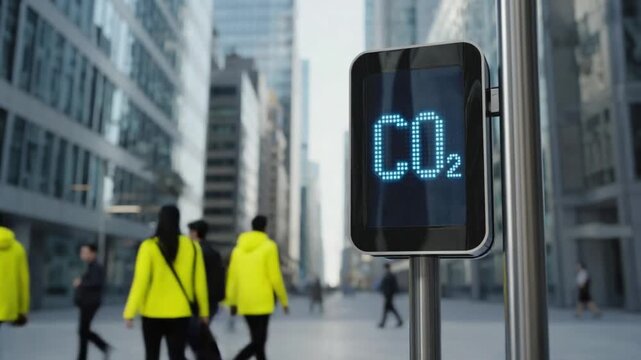 CO2 detector and meter in a city.