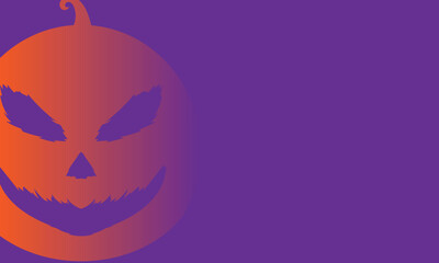 Halloween Pumpkin Face Vector – Orange Gradient on Purple Background


