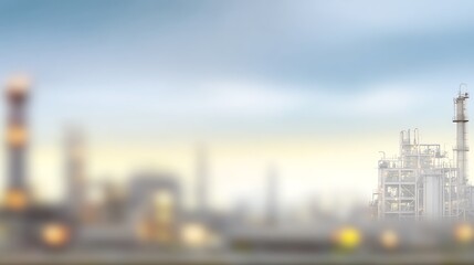 Oil refinery with a bright soft focus