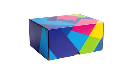 Colorful, geometric-patterned box