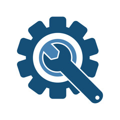 Configuration Setting Icon with Gear and Wrench Icon
