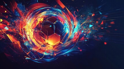 Obraz premium abstract soccer ball energy explosion