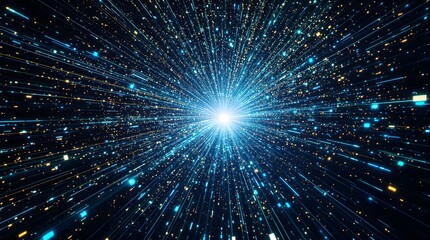 Fototapeta premium Experience the future with this dynamic abstract light burst, perfect for tech and innovation visuals