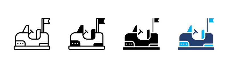 Obraz premium Bumper Car icon sheet multiple style collection