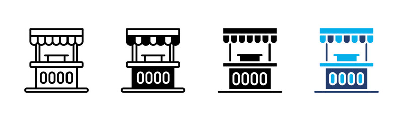 Food Stand icon sheet multiple style collection