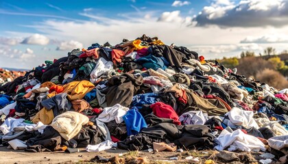 Massive pile of discarded clothing