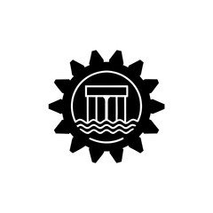 creative details hydroelectric dam icon vector illustration	