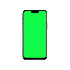 "Modern Smartphone with Green Screen and Sleek Black Frame"
