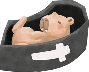 Cute Capybara Halloween Clipart | Kawaii Halloween Animal Illustration