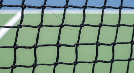 Fototapeta premium Close Up Outdoor Tennis Netting Texture Detail Court Background