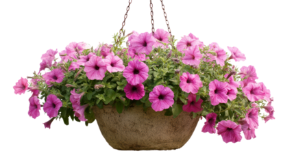 Pink hanging flowers planter decoration
