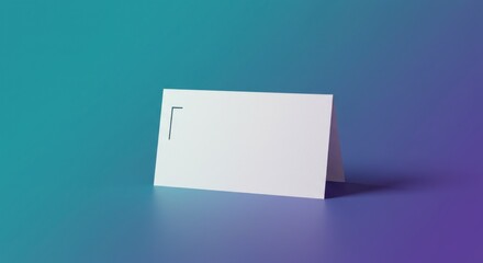 Blank place card on a gradient background