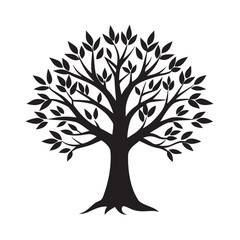 Obraz premium black silhouette neem tree