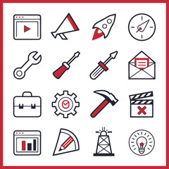 Web icons collection with symbols for internet design business and medical use