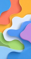 Abstract layered shapes in pastel colors