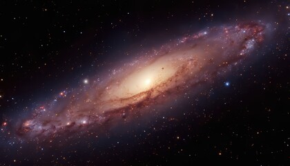 A magnificent galaxy spirals through the cosmos, radiating vibrant colors in a stunning 3D, 4K view. Stars and cosmic dust blend beautifully, creating an awe-inspiring celestial masterpiece.