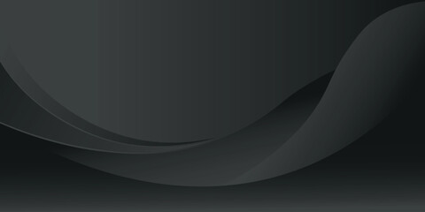 Dark background with wavy black layers. vector with space for text and message design, overlapping layers.