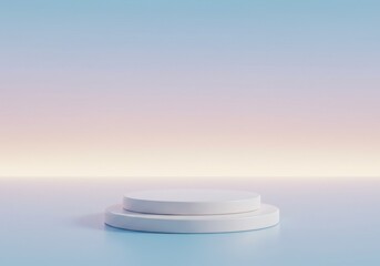 Minimalist podium with pastel gradient background - perfect for product display and presentations.