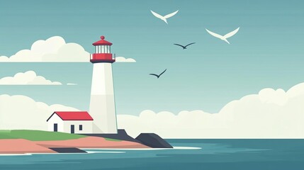 Coastal Lighthouse Seascape