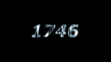 1746 Year Number Ice Texture Chrome Effect Black Background Anniversary Celebration