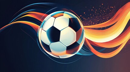 Naklejka premium soccer ball abstract art dynamic energy