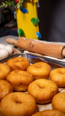 fried donuts on the table
