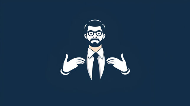 Businessman in three ways icon isolated on background