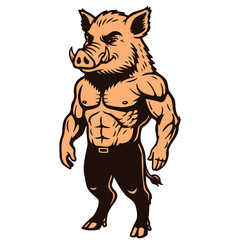 The Mighty Boar Warrior illustration