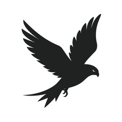 Falcon In Fast Dive Flight Silhouette