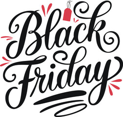 Black Friday Sale Typography with Price Tag vector illustration