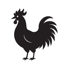 Rooster Standing Tall In Farmyard Scene