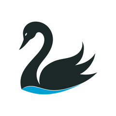 Swan Swimming Gracefully On Calm Lake