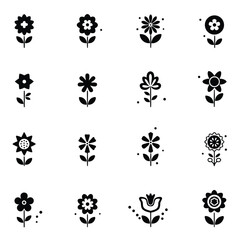 Diverse Floral Icons Collection flower bloom