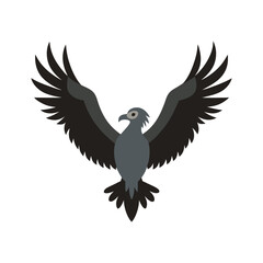 Vulture Circling High In Cloudy Sky