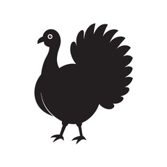 Turkey Standing Still With Wide Tail