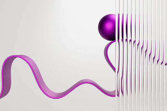 Geometric abstract shapes with glossy 3D surfaces and glass refractions