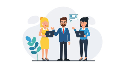 Business team collaboration: A diverse group of professionals working together on laptops, ideal for website banners, presentations, and marketing materials.
