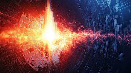 Obraz premium abstract digital energy collision