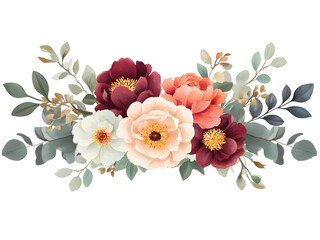 Decorative floral bouquet arrangement with muted tones.