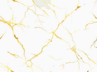 White marble with golden veins background. Vector illustration.