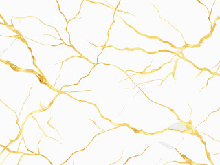 White marble with gold subtle veins. Vector illustration.