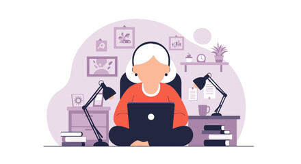 Woman working from home on laptop, perfect for remote work, freelance, and work-life balance articles.